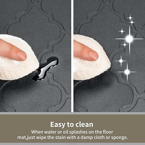 Miniatura 5 de Tapete de cocina cómodo, antifatiga y soporte adicional de 24 x 60 pulgadas, impermeable, largo, antideslizante, para escritorio de pie,