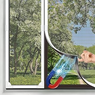 Easy-Install DIY Magnetic RV Window Screen - 1 Cut to Fit Screen Mesh (Up to 36x56") + Extra Corner & Wind Clips for 2 Windows, Heavy Duty for Camper/Travel Trailer - Keeps Bugs Out