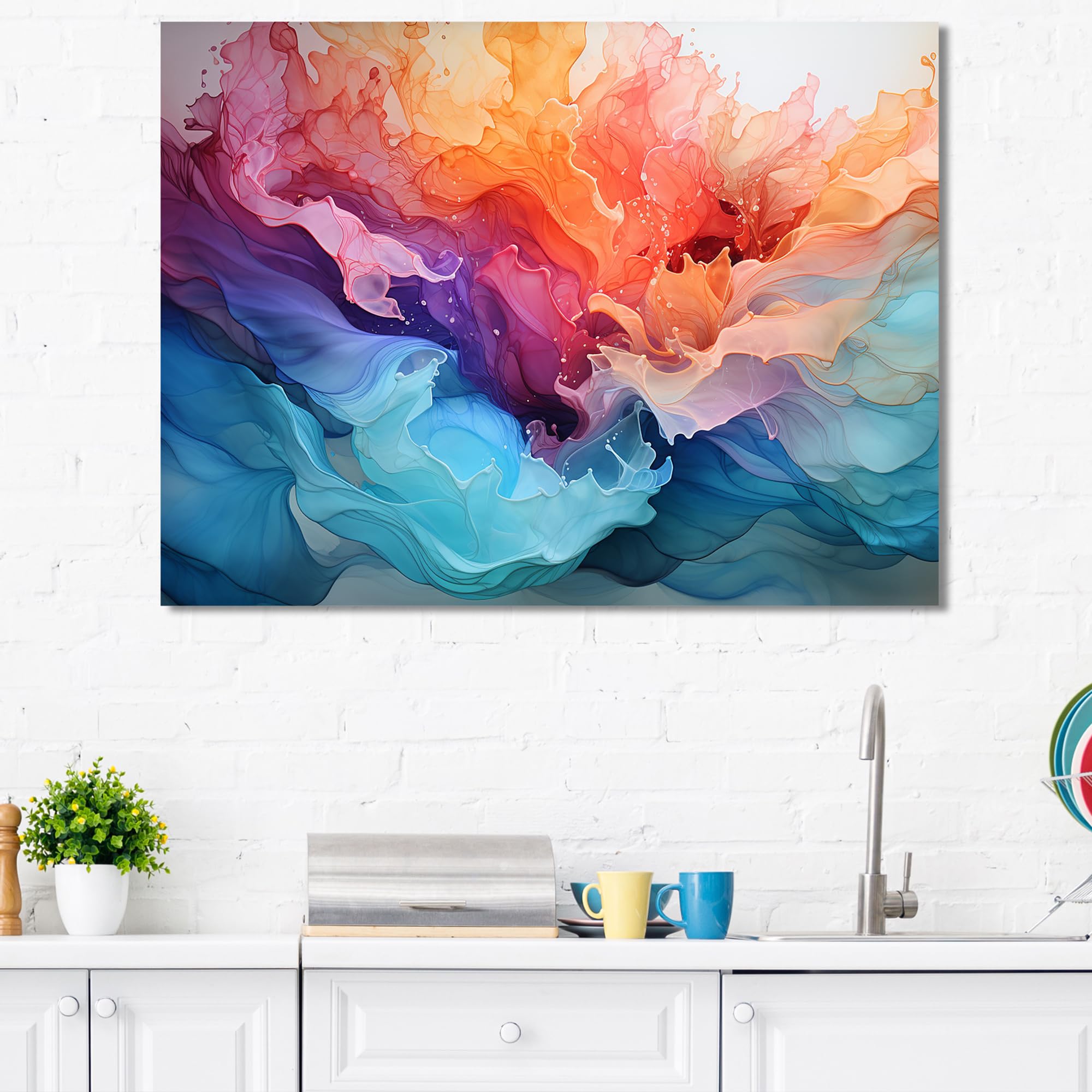 Amazon.com: DesignQ Soda Wall Art, Coral Blend Bubbles, Soda