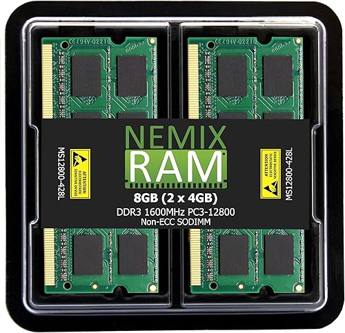Miniatura 8 de NEMIX RAM Kit de memoria SODIMM DDR3 de 32 GB (4 x 8 GB) 1600 MHZ PC3-12800 2Rx8 1.35V 204-PIN no ECC SODIMM compatible con Apple MacBook Pro, iMac,