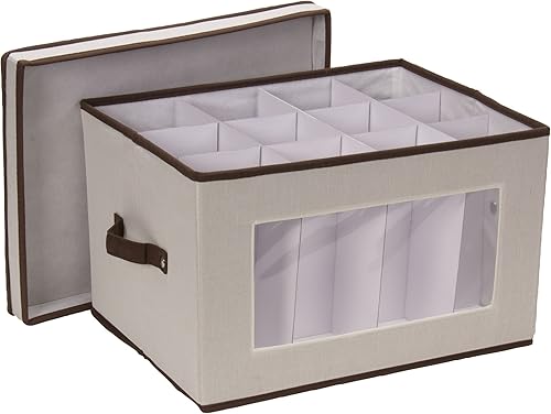 Household Essentials baúl de almacenamiento de vajilla para platillos