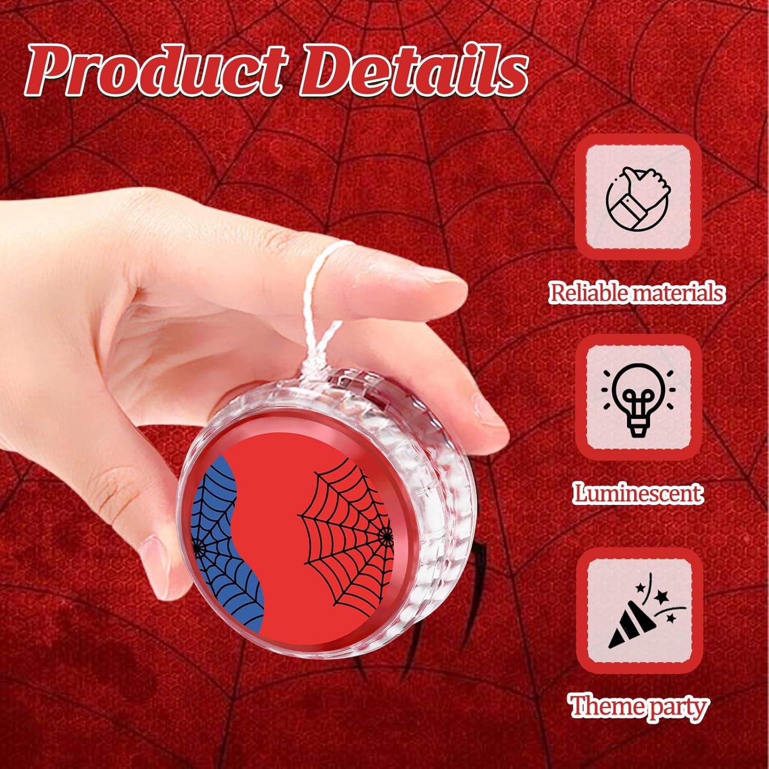 Themed LED Light Up Yo Yo Balls - Glow Party Favors for Kids & Adults, Speedster Birthday Goodie Bags (Red)
