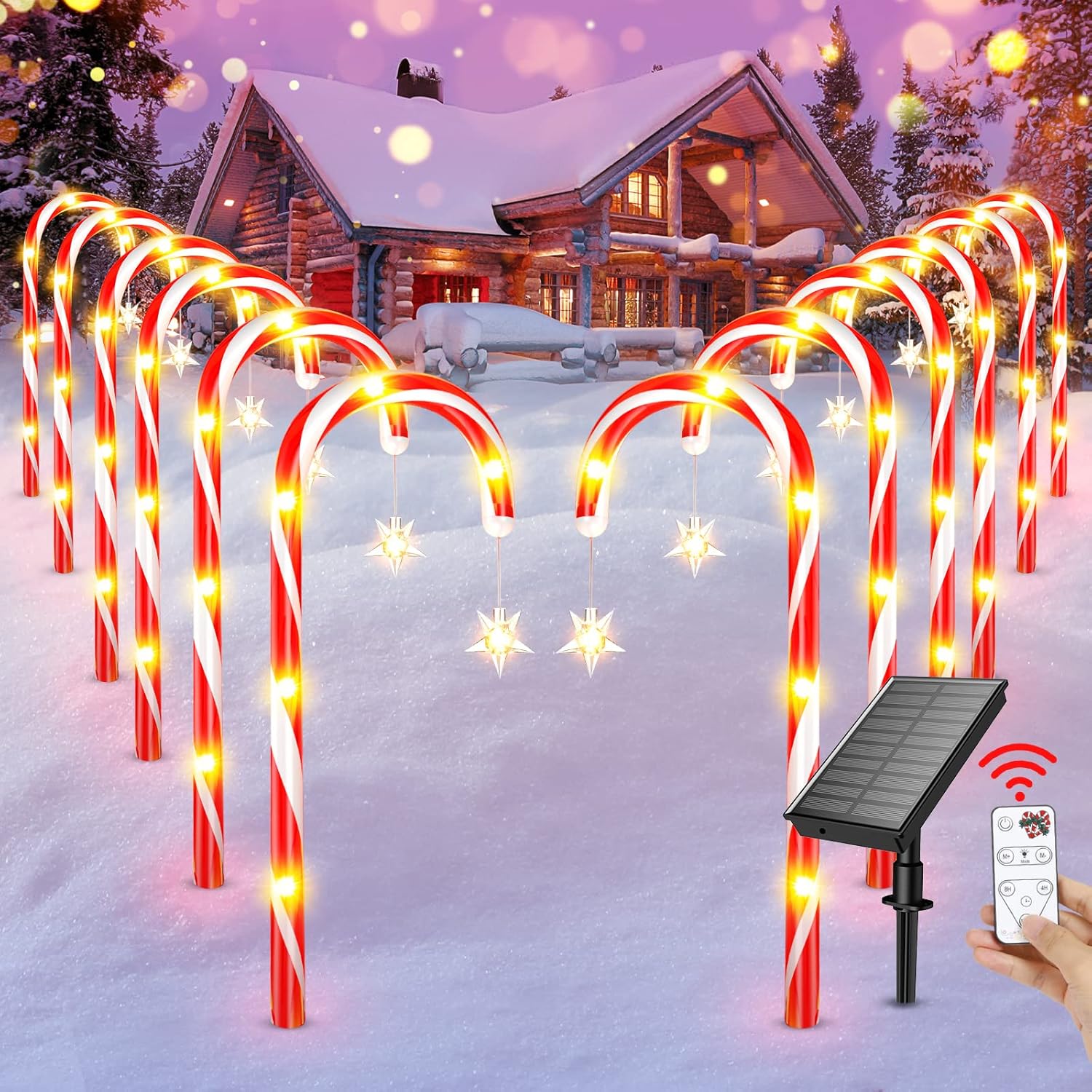 Ahaorigin 12 Pack Outdoor Christmas Decorations, Solar Christmas Candy