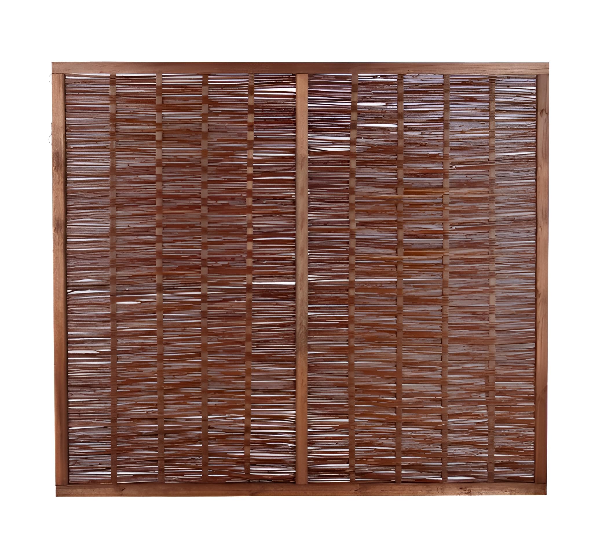 Papillon Brown Premium Framed Woven Willow Wicker Wattle Hurdle Fence Panels Garden Screening Wooden Fencing (1.83M (6Ft))