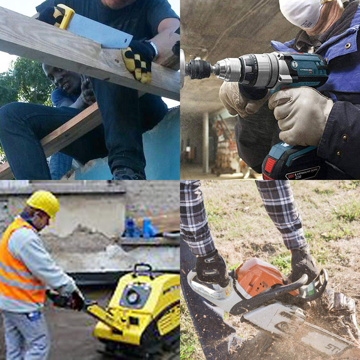 Guantes de protección contra vibraciones ISO10819 EN388, guantes de seguridad resistentes a los impactos, guantes mecánicos antivibraciones, guantes de absorción de golpes, guantes de