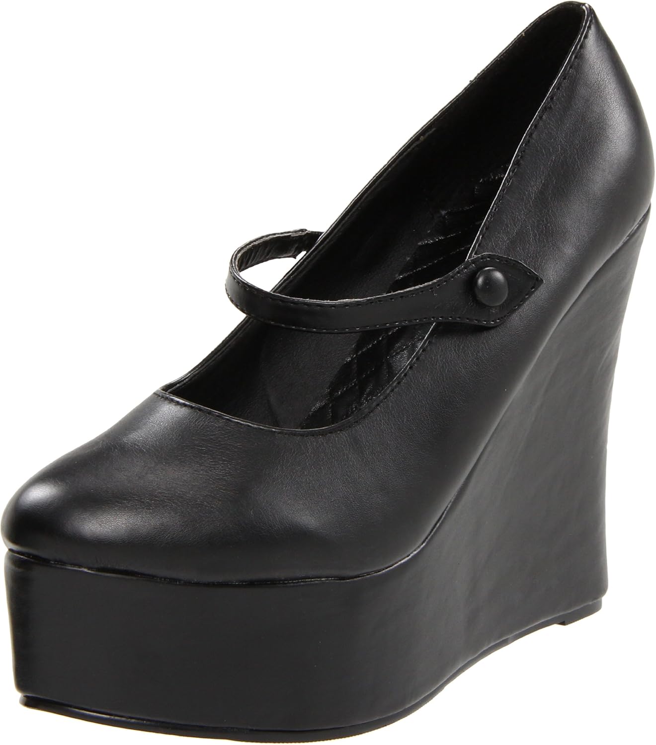 Ellie Shoes Women's 475-wedge, Black Polyurethane, 6 M US