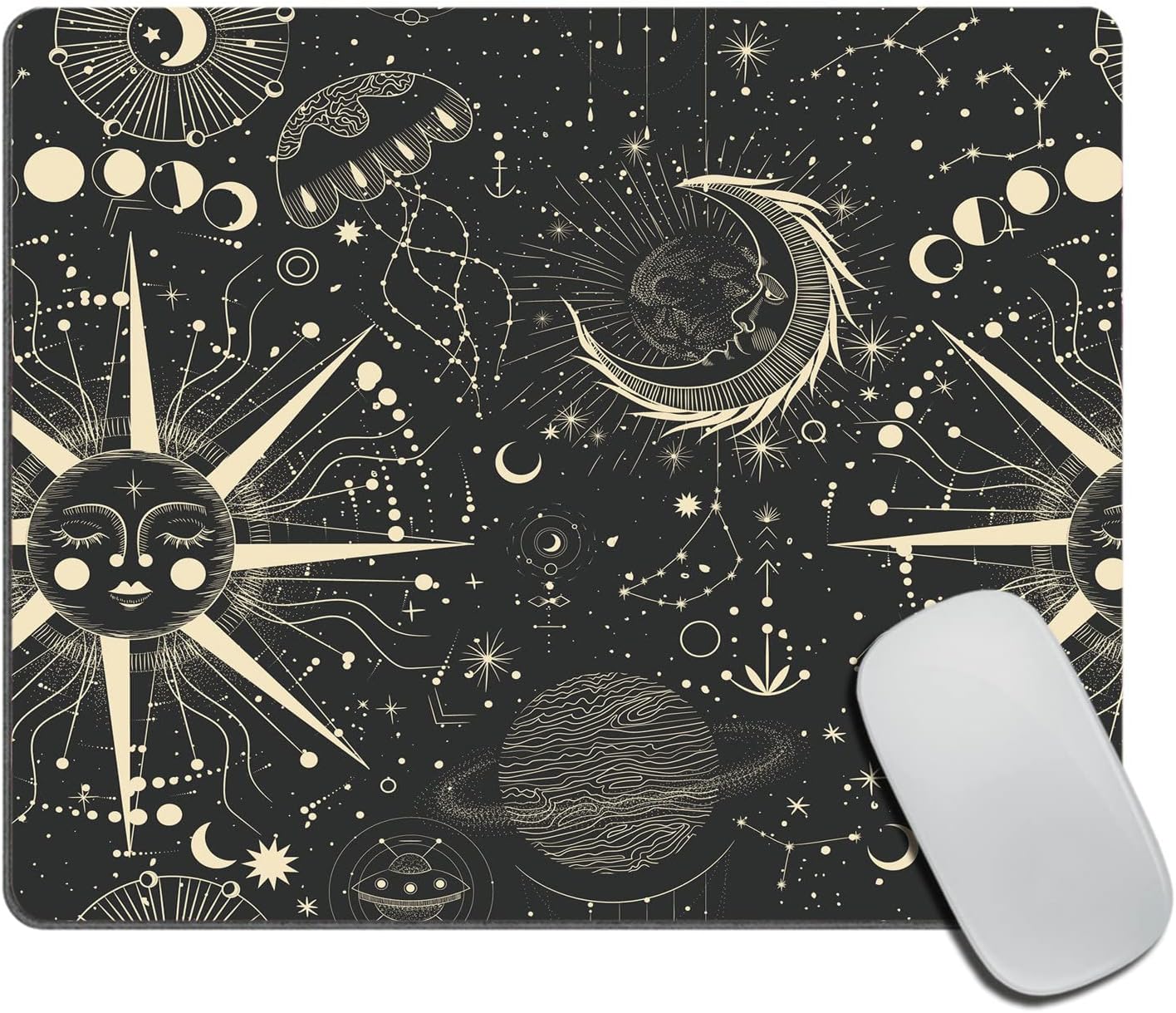 Mouse Pad Celestial Pattern Office Gift Mouse Mat Space Mouse Pad Horoscope Mousepad Star Mousemat Desk Accessories Gift for Her Desk Decor 9.5"x7.9"x0.12" Inch(240mm x 200mm x 3mm)