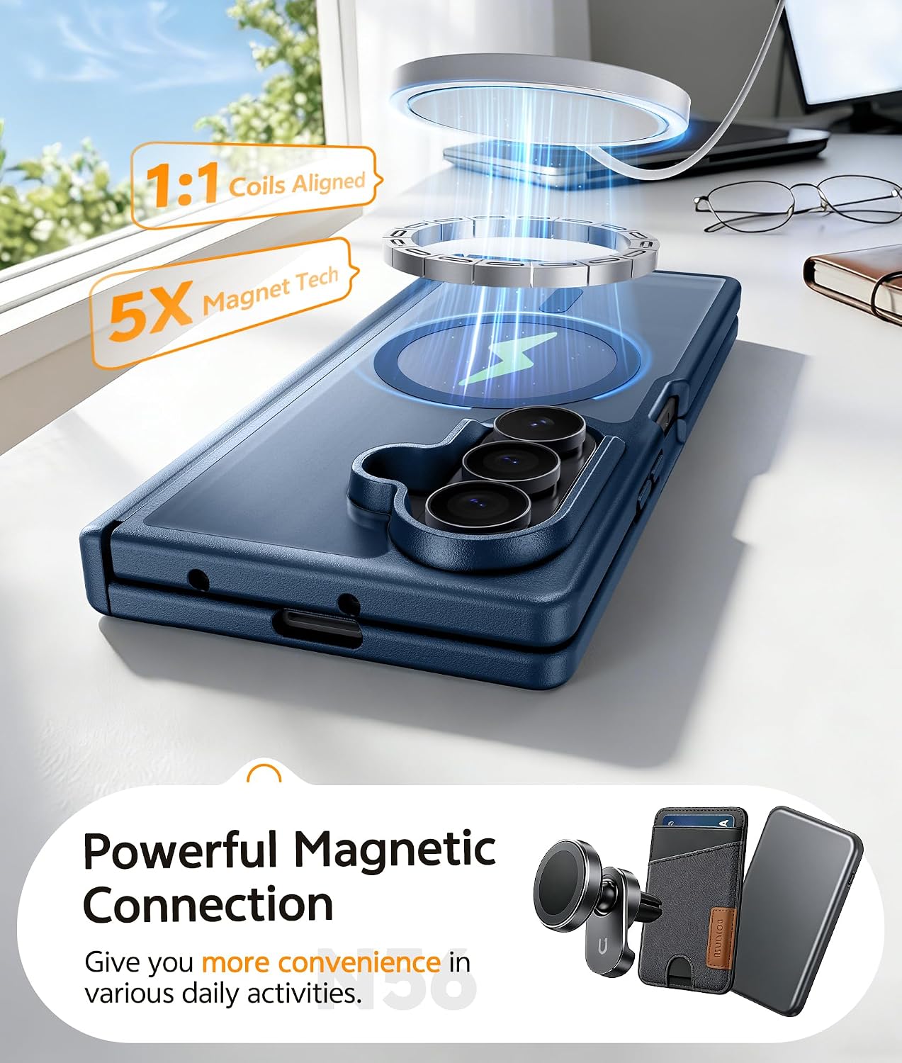 FNTCASE for Samsung Galaxy Z Fold 7 Case, Hinge Protection, Fit for Magsafe image 5