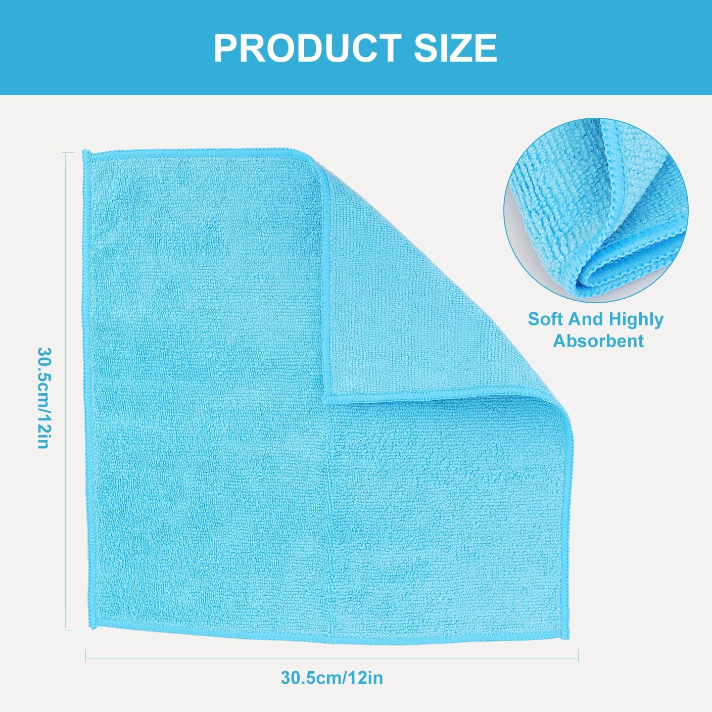 Microfiber Cleaning Cloth: 24 Pack Cleaning Towels with 5 Color Assorted - 12"x12" All-Purpose Microfiber Clothes for Home/Kitchen/Car/Window/Glass image 2