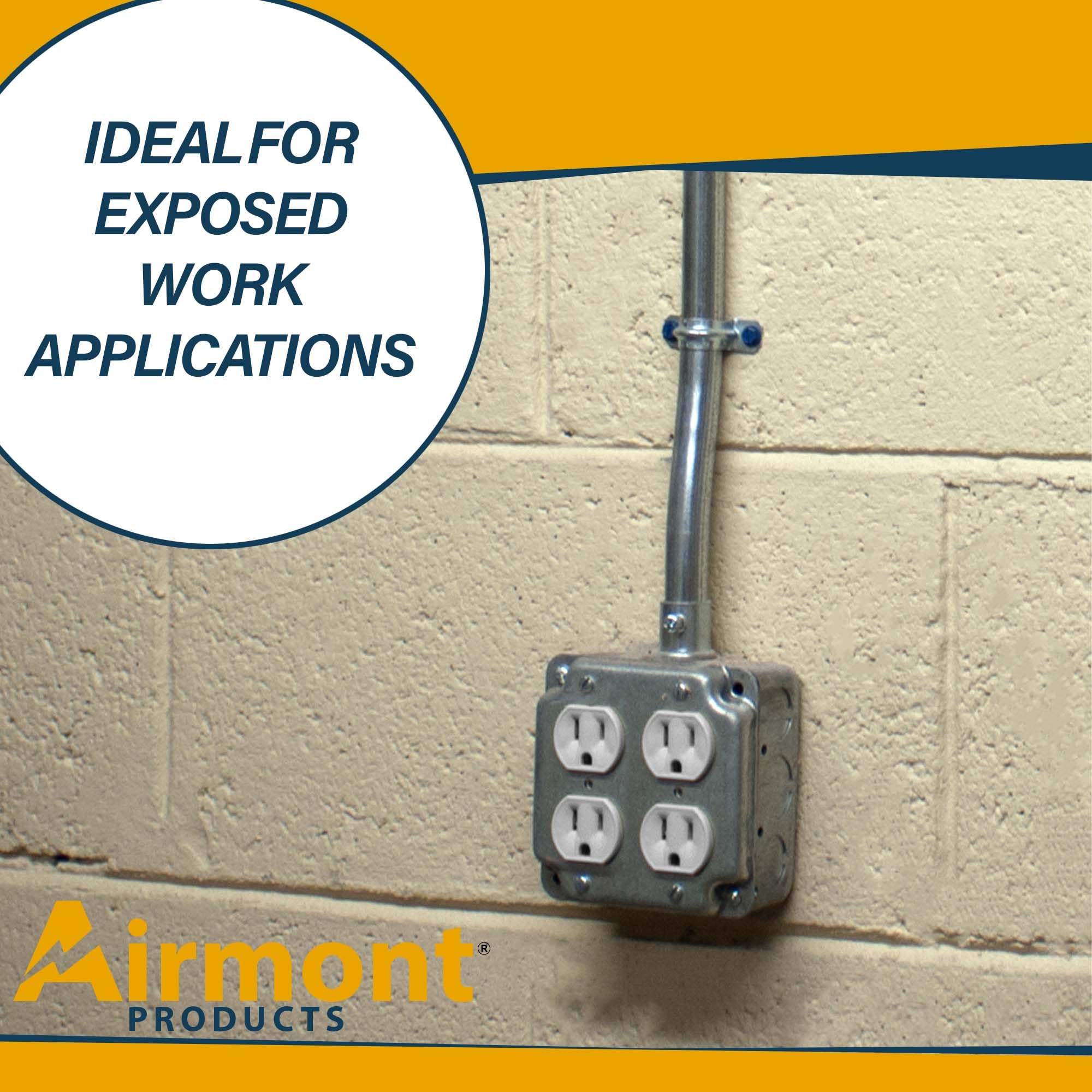 4" Square Steel Electrical Box Kit, Two 20A Tamper-Resistant Duplex Outlets — Amazon image 7
