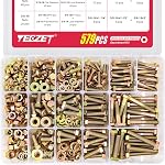 579PCS Grade 8 Heavy Duty Bolts and Nuts Washers Kit, 1/4-20 5/16-18 3/8-16 Hex Bolts Nuts Assortment Kit, Includes 15 Most Common Sizes