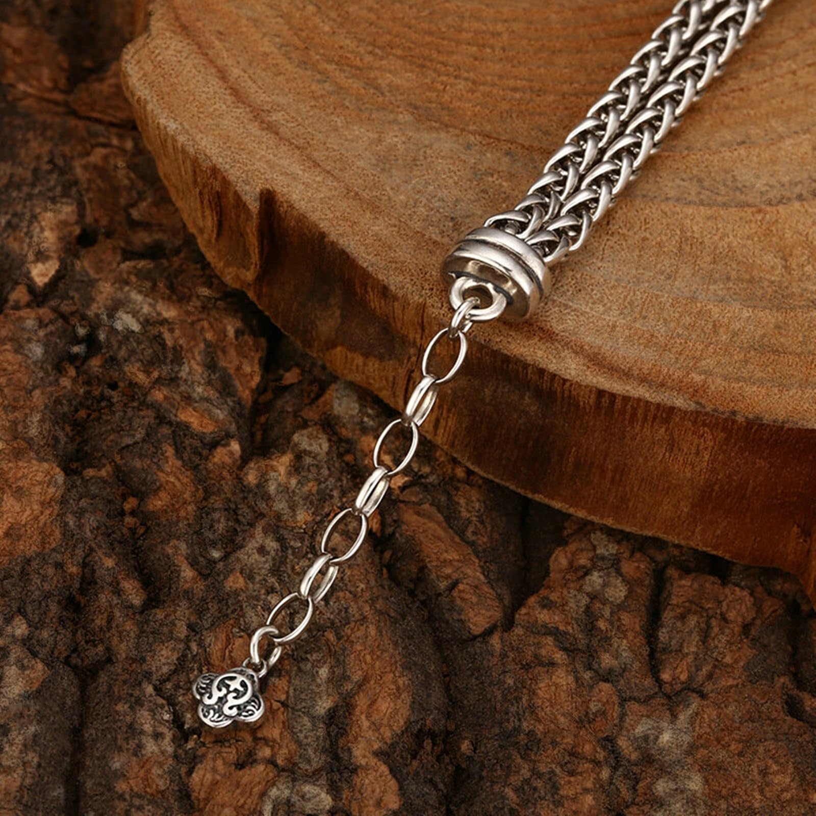 Vajra - Bracciale da uomo in argento Sterling 925, con ciondolo a forma di popcorn