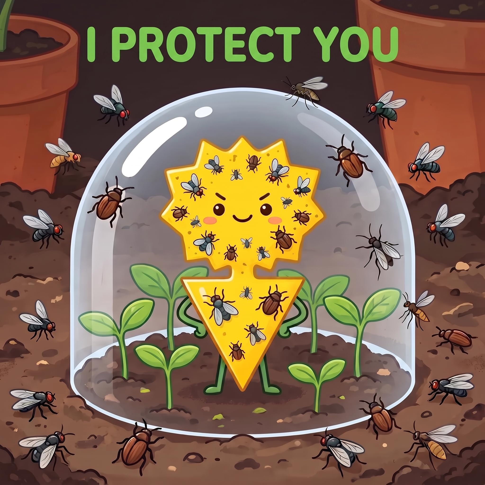 Dwcom 12 Stück klebrige Fruchtfliegen und Pilzmückenfalle gelb Sticky Bug Schädlinge Insektenvernichter für Indoor und Outdoor Zimmerpflanzen