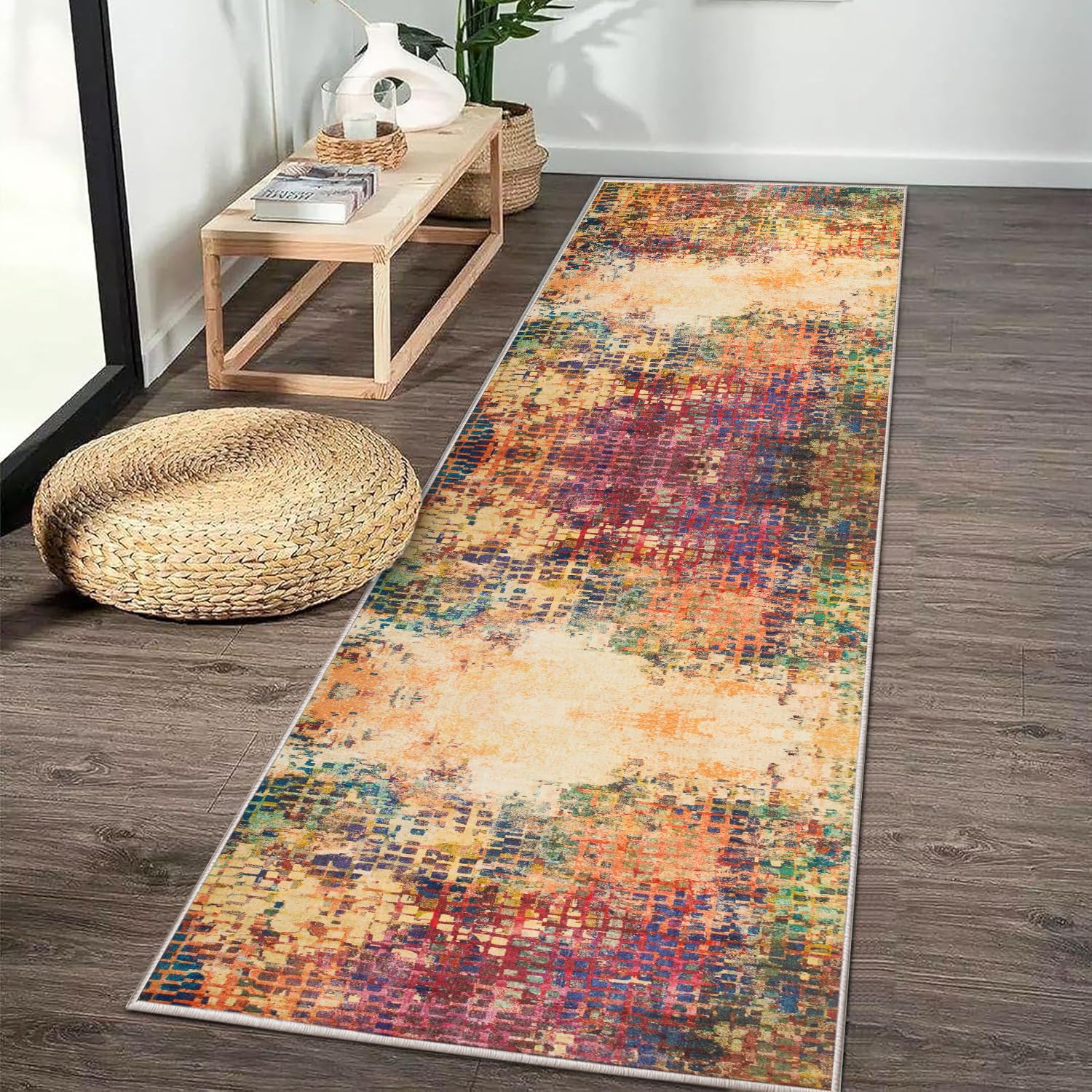 BedLooms Machine Washable Hallway Runner Rug 60x220 cm Vibrant Soft Touch Premium Quality Rugs for Living Room, Non Slip Carpet Runners for Bedroom, Dining Room Kids Room