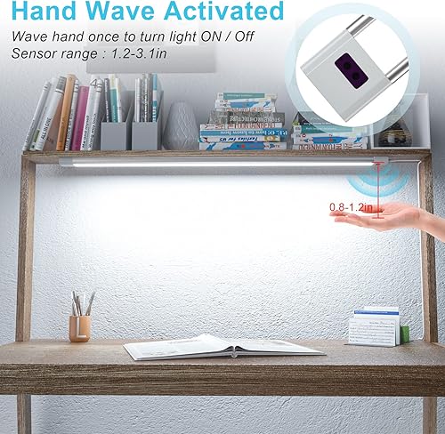 Miniatura 3 de WOBANE Iluminación LED para debajo del mostrador, iluminación activada por ondas manuales, barra de luz debajo del escritorio, panel regulable de 24