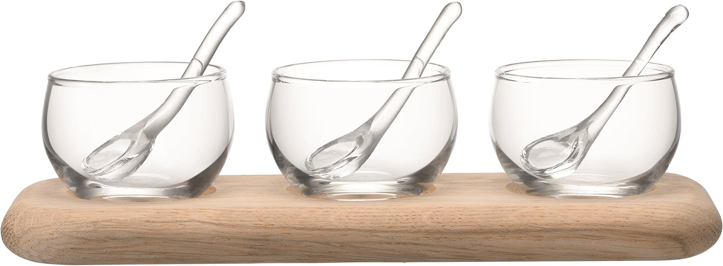 LSA SZ38 Serve Condiment Set & Oak Base L25.5 cm Clear *
