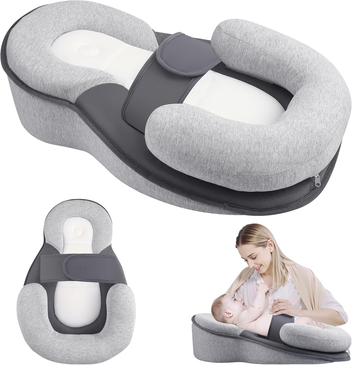 Cuscino per l'alimentazione del bambino con cinghia regolabile per RefluxBaby, cuscino per l'alimentazione del bambino con cinghia regolabile, reflusso