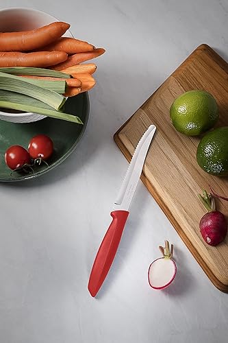 Miniatura 7 de Tramontina 23498055 - Juego de 6 cuchillos de cocina para tomate de frutas pelador de verduras acero inoxidable multiusos punta redondeada negro