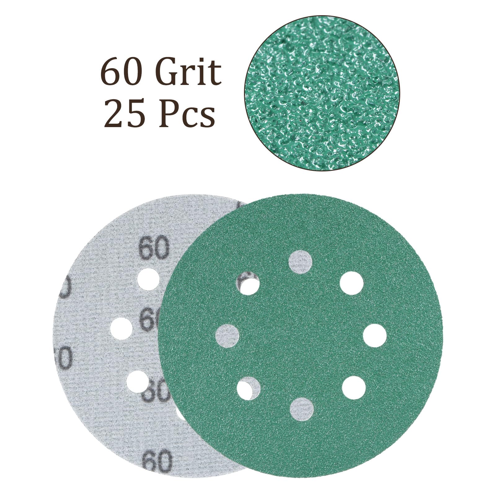Kozelo 5-Inch 60 Grit Hook & Loop Sanding Discs, 25 Pack - Image 4