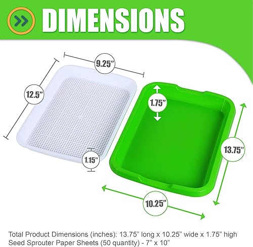 Miniatura 4 de Kit de bandeja de germinación de semillas, paquete de 5 bandejas de germinación de semillas con 50 papeles de siembra, bandeja de vivero sin BPA