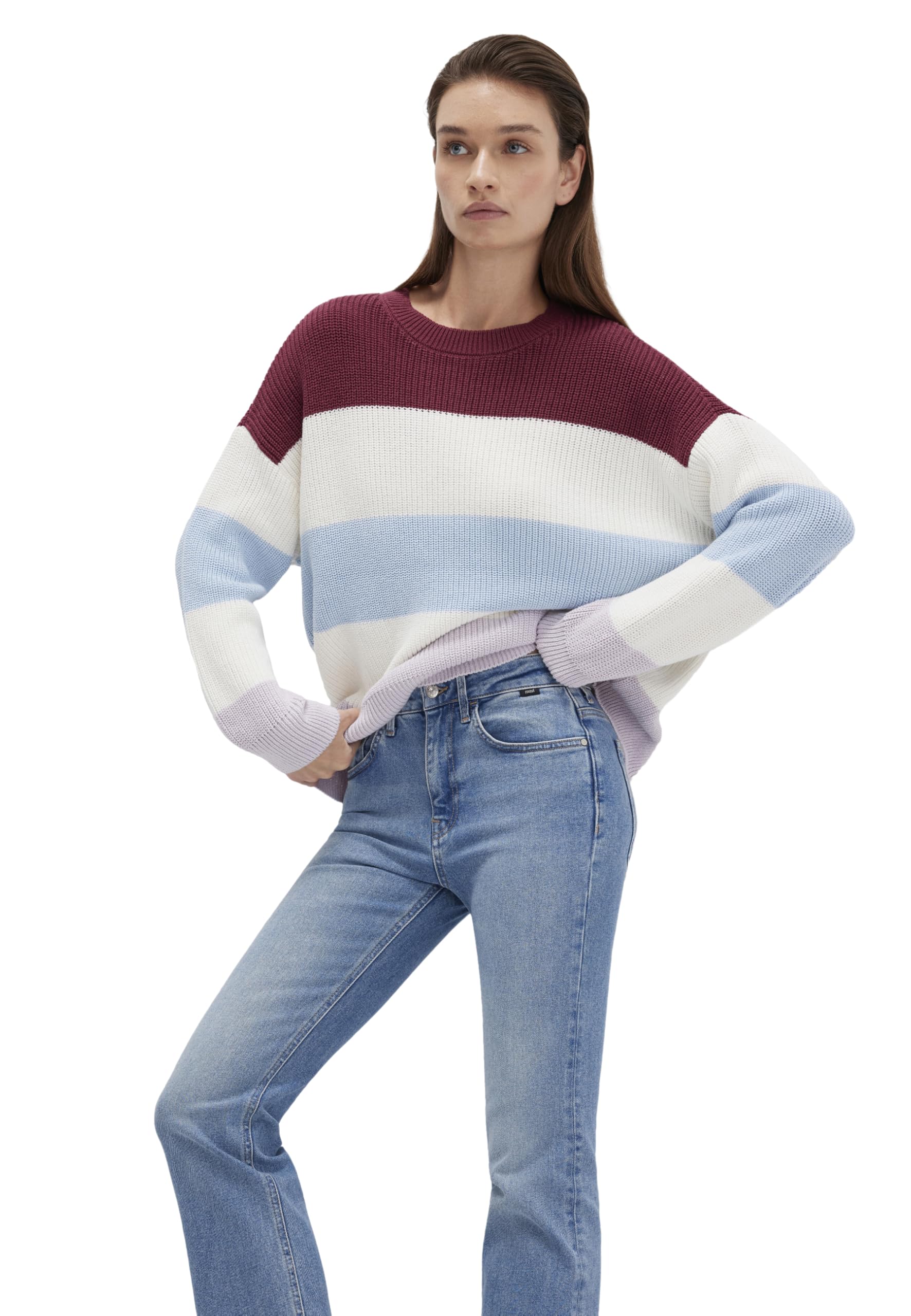 Mavi Damen Sweaters Striped Sweater Gestreifter Pullover