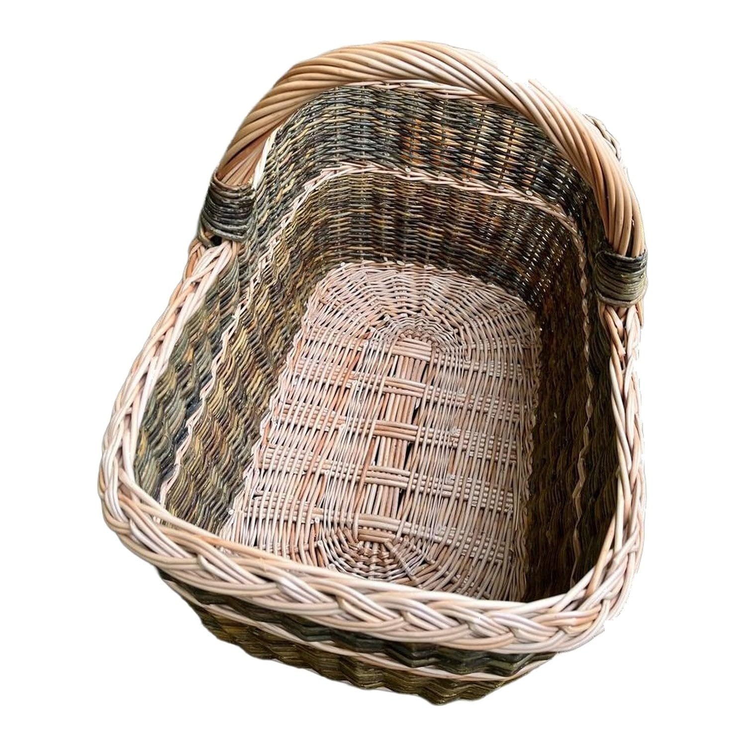 Cesto per il trasporto rotondo rustico, 54 x 35 cm, oro non scortecciato