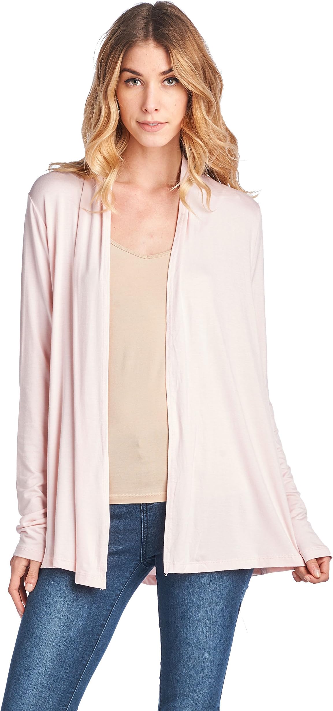 Women Casual Lightweight Soft Bamboo Cardigan Open Front Lounge - Made in USA