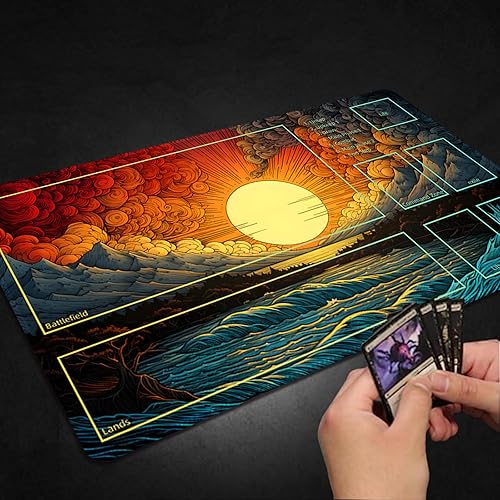 Miniatura 110 de MTG Playmat, Free Storage Bags, 24 x 14 Inches, TCG & Board Game Mat with Zones