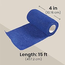 Juvale Cohesive Bandage Vet Wrap Rolls - Sprain & Strain Support Elastic Bandage & Vet Wrap for Dogs & Horses - Self-Adherent Dog Wound Care Tape - First Aid & Sports Tape - 12 Count, 4 in x 5 yd
