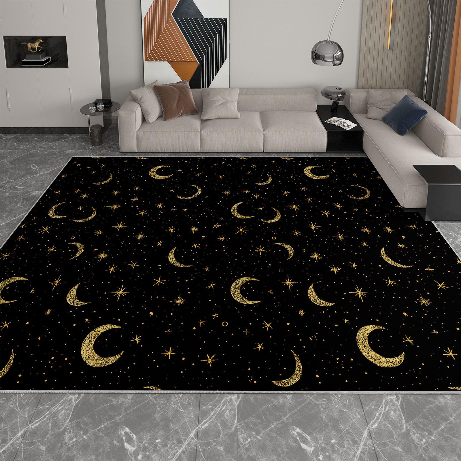 Tapis de salon antidérapant 180x240 lune fini les tapis qui glissent