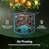 Vista 5 de VIVOSUN Paquete de 5 bolsas de cultivo de plantas de 7 galones, macetas de tela no tejida gruesa resistente con asas