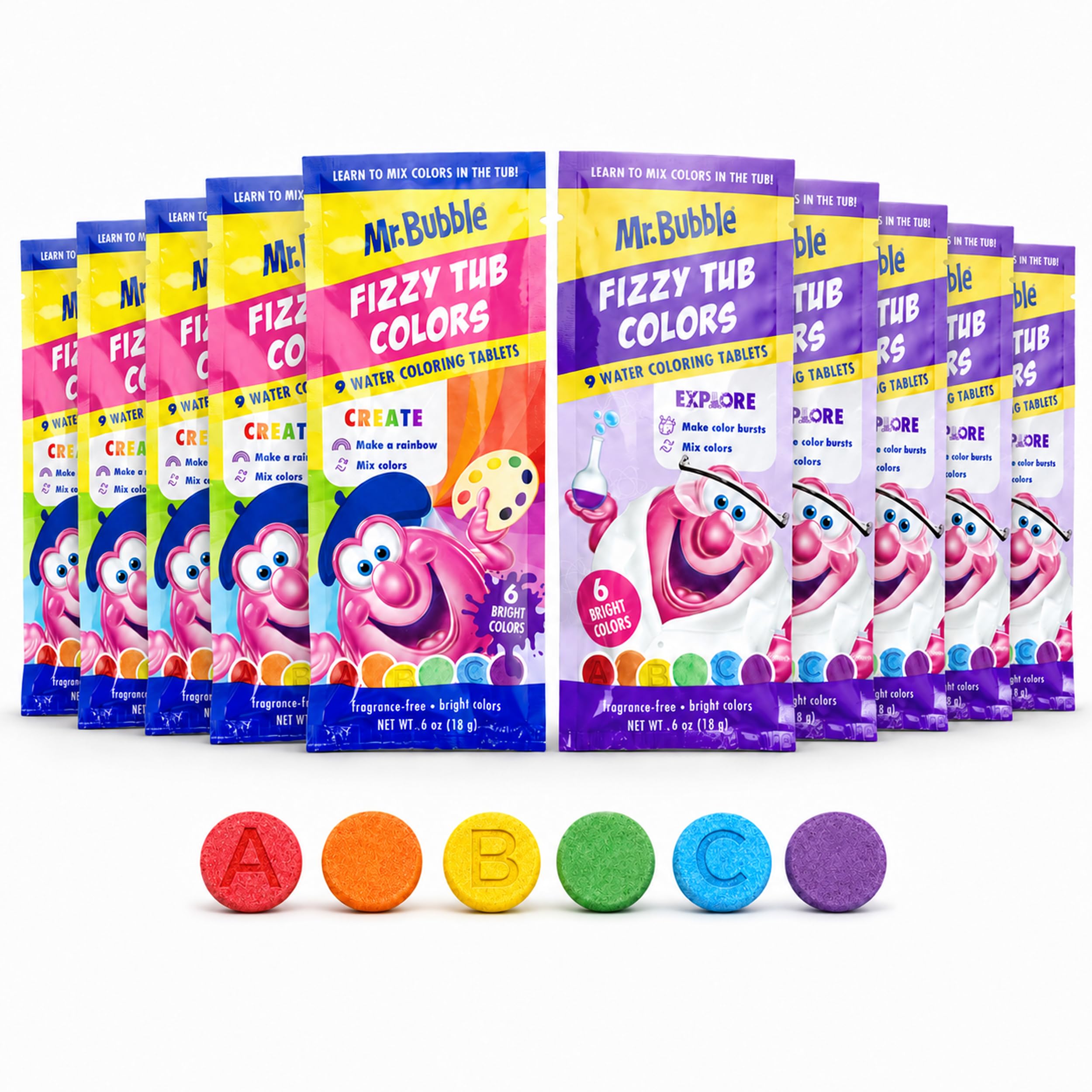 Amazon.com : Mr. Bubble Fizzy Tub Colors Bath Water Coloring