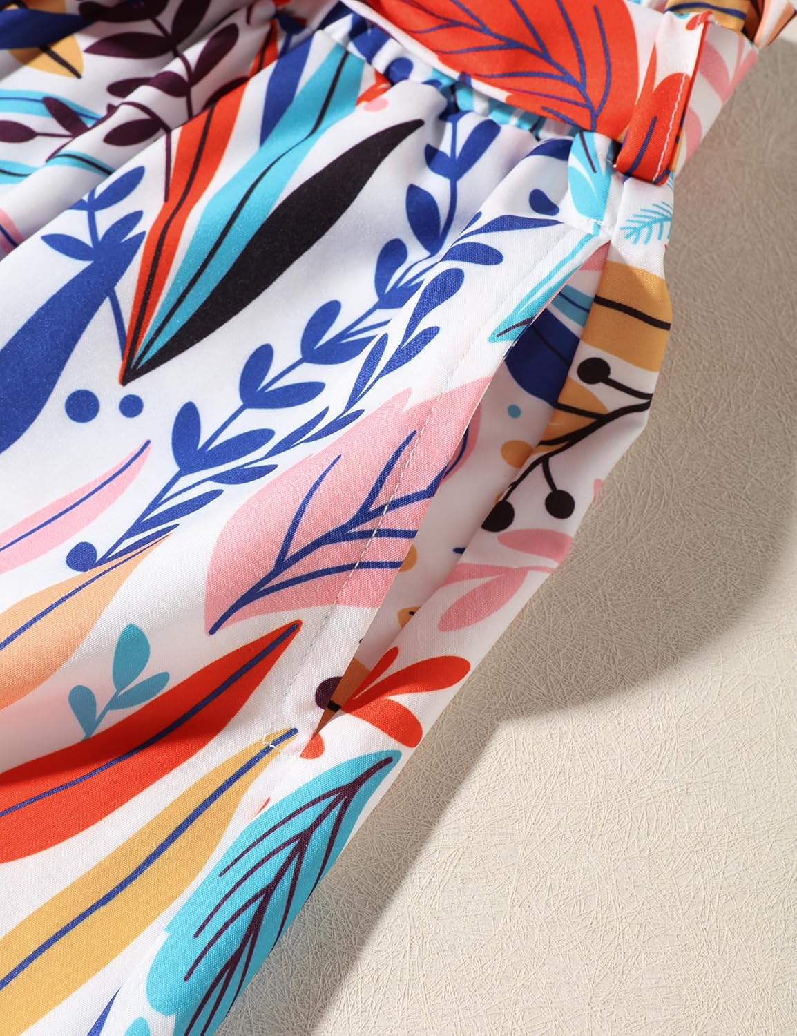 Crazyme Girls Clothes, Teen Girl Clothes Sleeveless Ruffle Trim Tank Top and High Waist Print Pants Summer Clothes 2PC 6-14 - Image 7