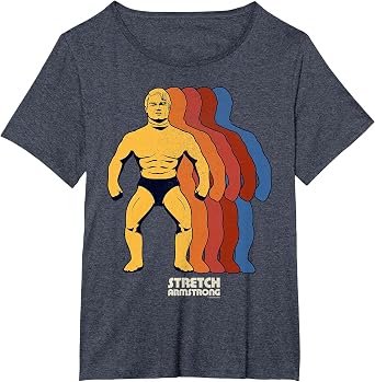 Stretch Armstrong Retro Superhero Silhouette Stack Logo T-Shirt