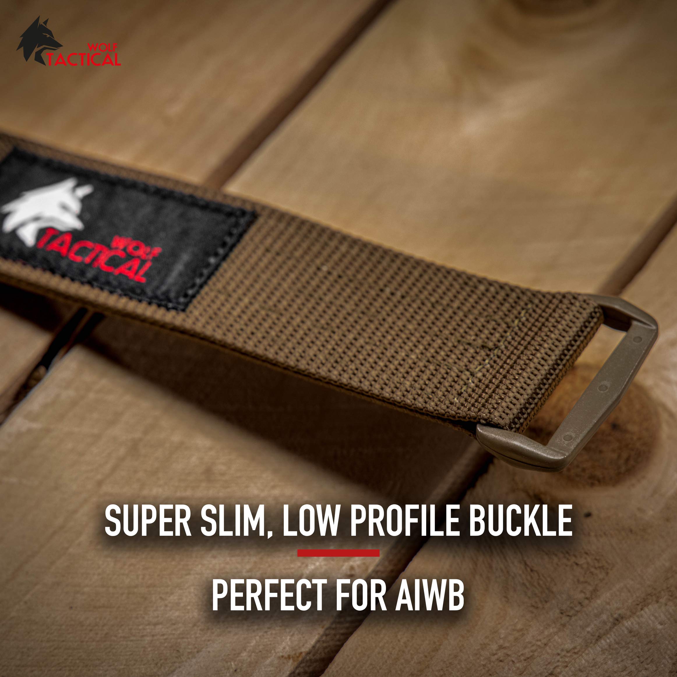 WOLF TACTICAL Heavy Duty Simple EDC Belt Stiffened 2Ply 1.5” Nylon