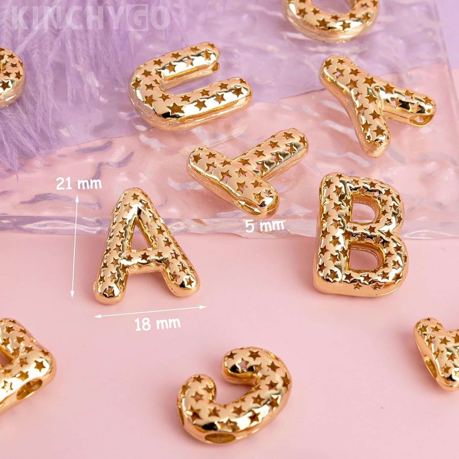 26 Pack Gold A-Z Alphabet Letters Charms Pendants for Jewelry Making DIY Necklace Bracelet - Image 2