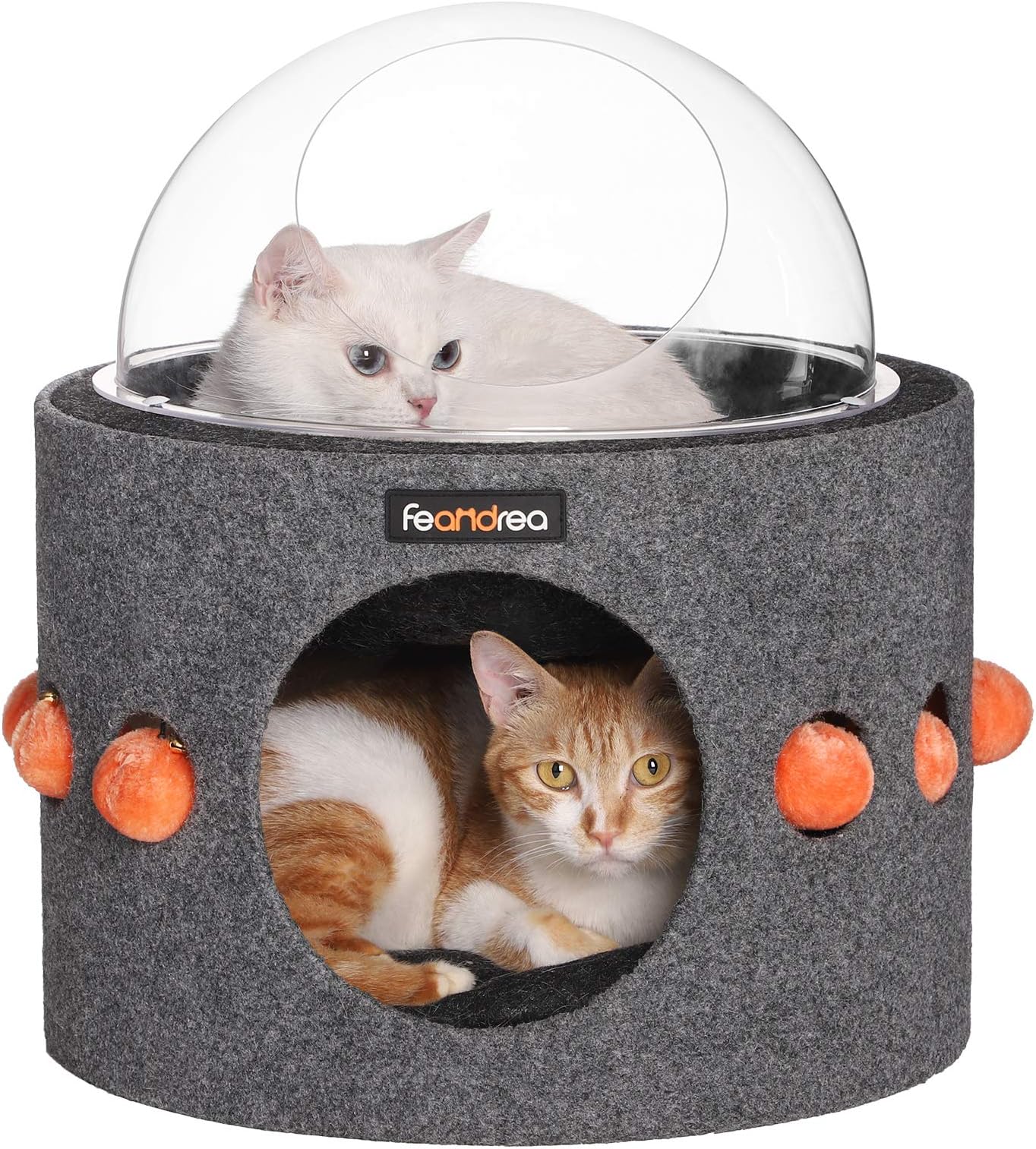 FEANDREA Capsule Cat House, Felt Cat Cave, Cat Tree, Dark Grey PCB05GYZ