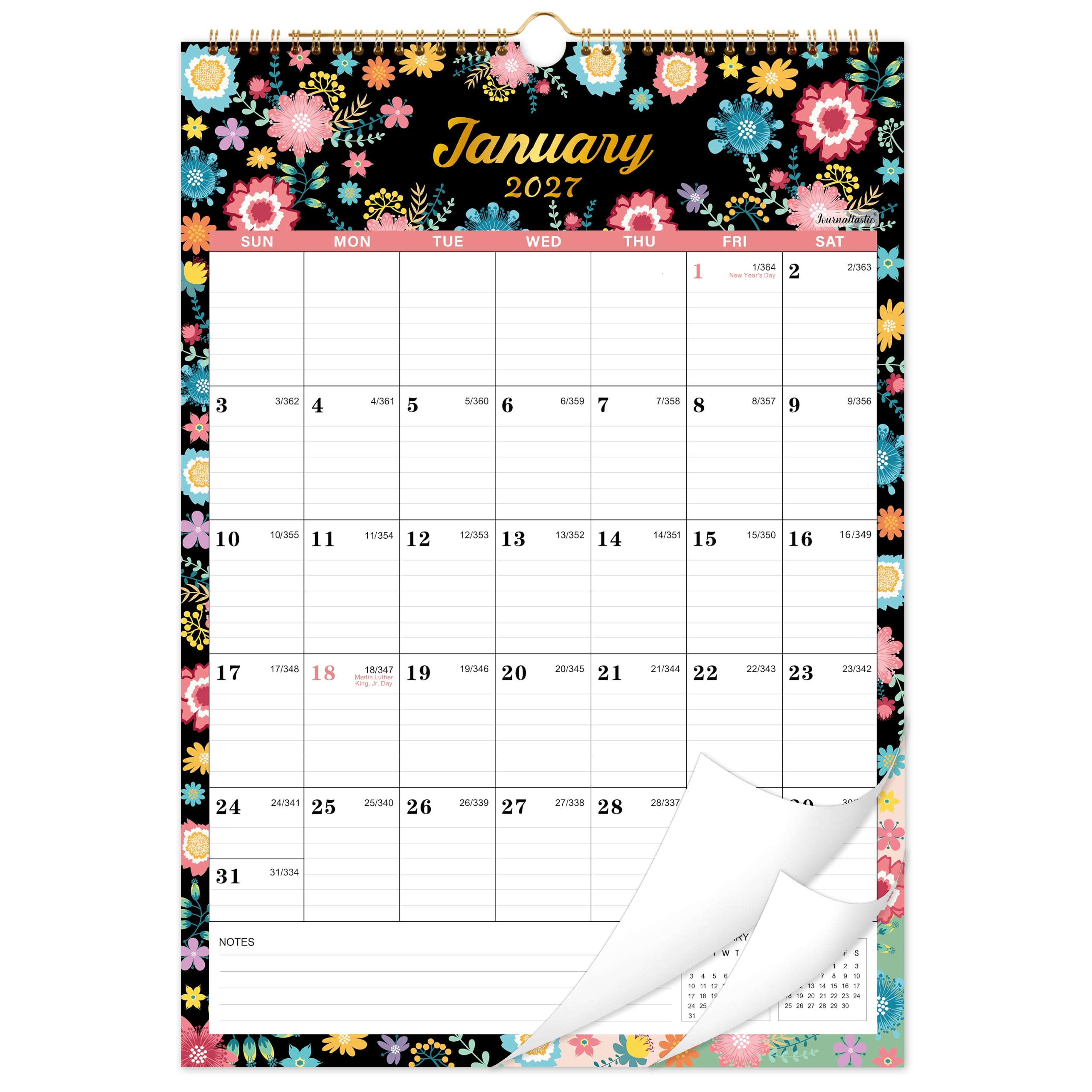 2027 Calendar - 2027 Wall Calendar, Jan. 2027 - Dec. 2027, 12" x 17"
