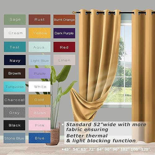 Miniatura 9 de KOUFALL Cortinas opacas de 72 pulgadas de ancho para dormitorio, oscurecimiento de la habitación, cortinas bohemias grandes para ventanas extra