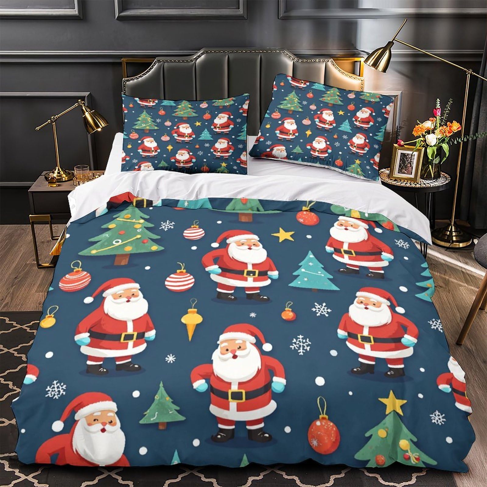 Housse de couette de Noël pour fille 140x200 l'idée cadeau parfaite en microfibre douce