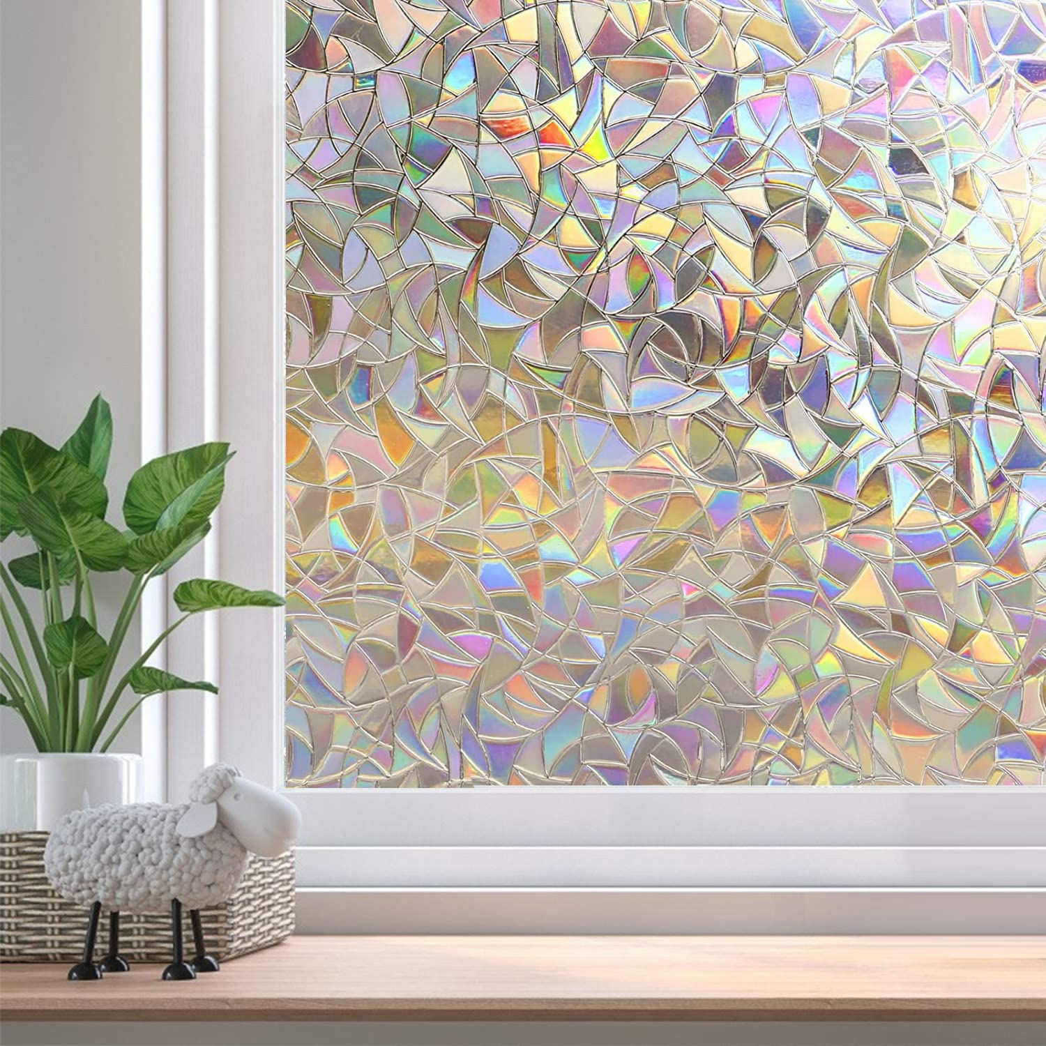 Pellicola Per Vetri Opaca Effetto Arcobaleno - 60x400 Cm, Anti-UV, Smerigliata, Autoadesiva, Per Privacy In Ufficio E Cucina