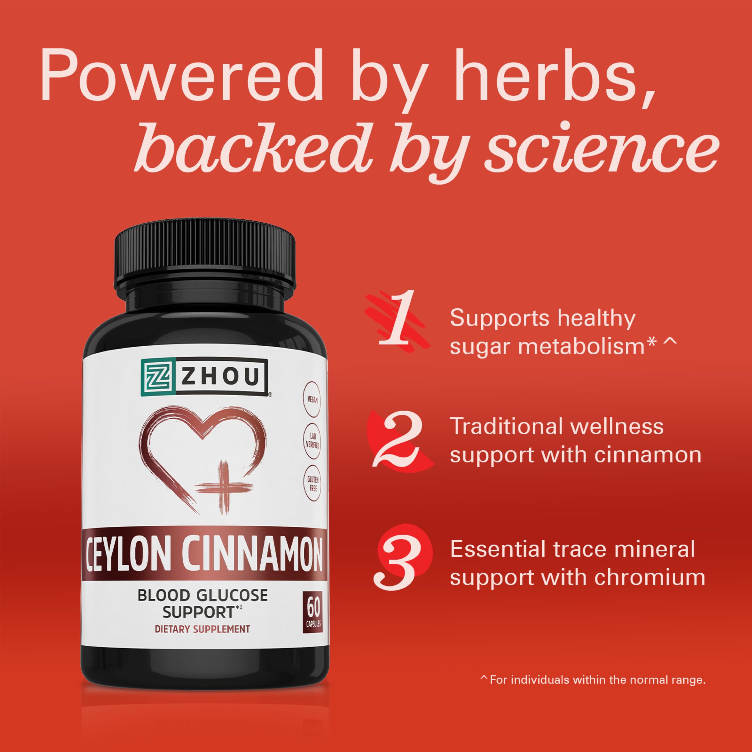 Zhou Heart Hero Ceylon Cinnamon Caps - 60 Veggie Capsules — Amazon image 3