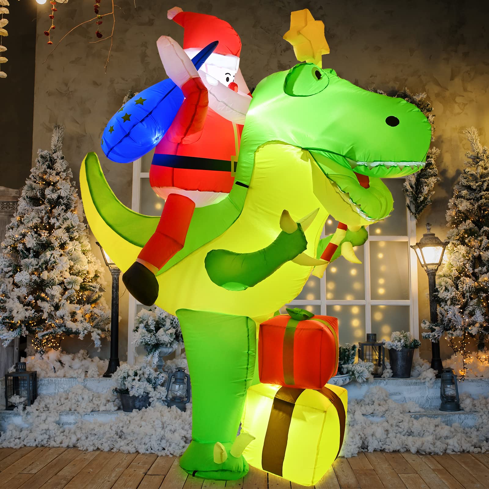 Amazon.co.jp: クリスマスインフレータブルサンタ恐竜デコレーション 6