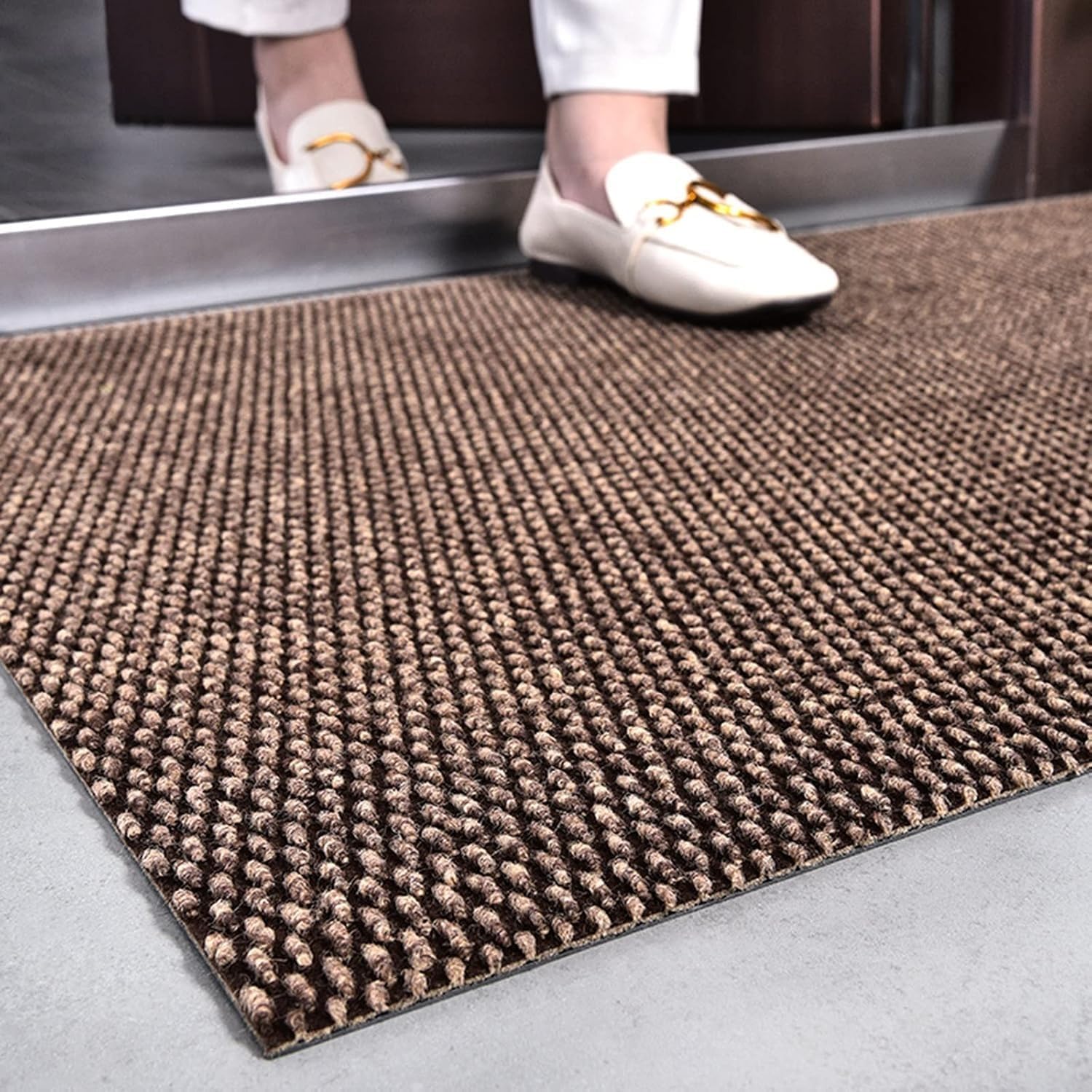 Commercial Large Outdoor Doormat - for Hotels, Banks, Schools - Non-Slip, Anti-Dust, and Moisture Resistant,1pcs(Gray,100x150cm/39.4x59.1in)