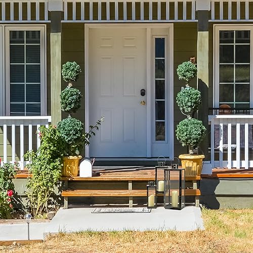 Miniatura 9 de Matico Juego de 3 faroles portavelas decorativos de acero inoxidable, decoración colgante de farol de huracán, portavelas para ceremonia de