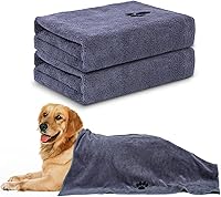 WOUSEDO Microfiber Dog Towels 2-Pack 40x23.6" - Super Absorbent, Soft Quick-Dry Pet Grooming Towels for Dogs Cats Puppies