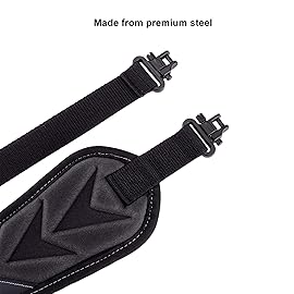 BOOSTEADY Two Point Gun Sling with Shoulder Pad, Gun Strap with Swivel, Non-Slip Backing, 1 Inch Nylon Webbing