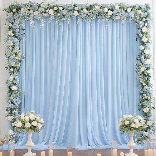 Wish Care Cortinas tipo telón de color topo para fiestas, 10 x 7 pies, sin arrugas, tela de gasa transparente, para fotografía, boda, cumpleaños,