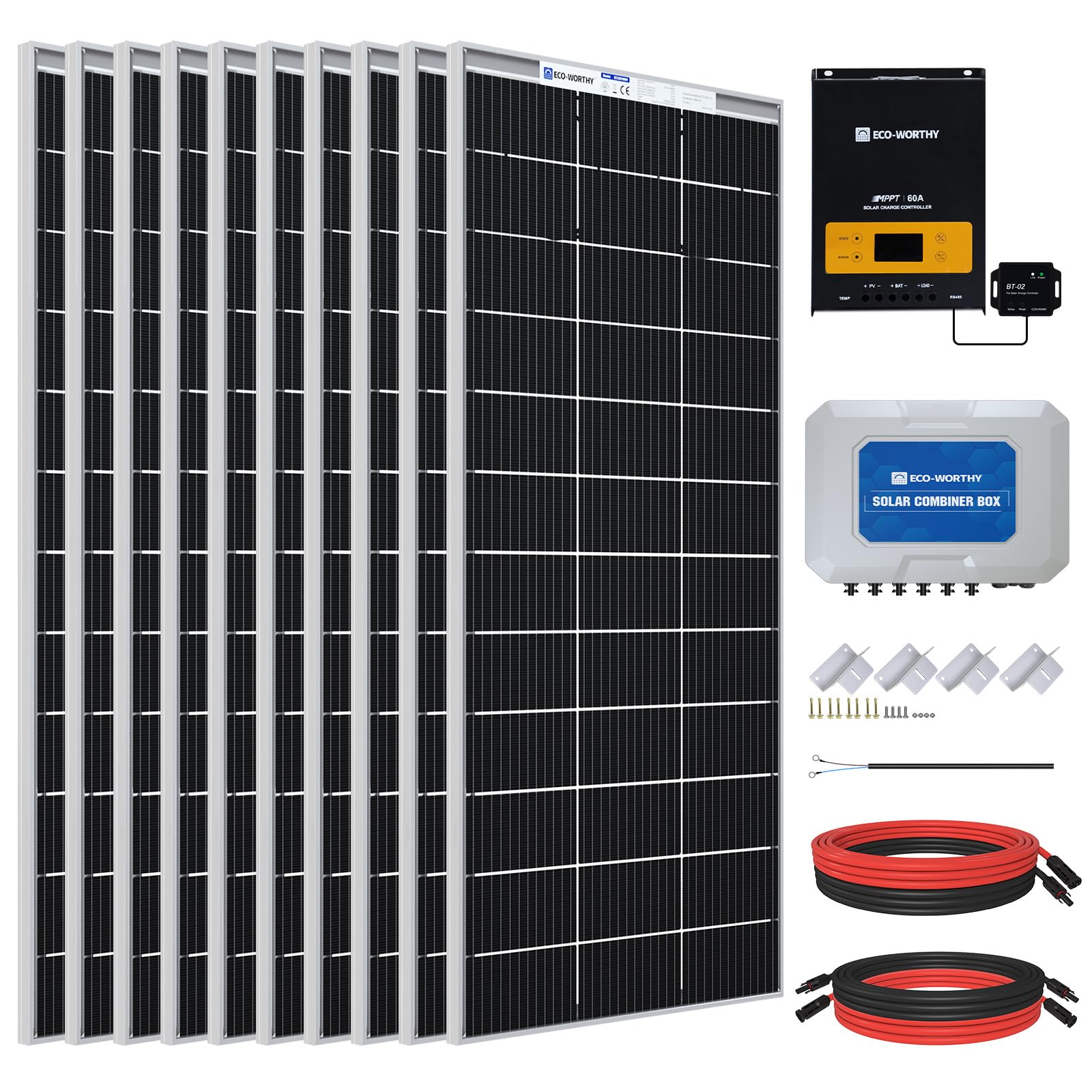 Amazon | ECO-WORTHY 2000W 24V ソーラーパネルキットシステム
