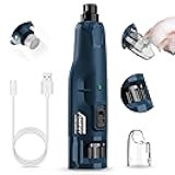 Casfuy Dog Nail Grinder Quiet - (45db) 6-Speed Pet Nail Grinder with 2 LED Lights for Large Medium Small Puppy Dogs/Cats, Professional 3 Ports Rechargeable Electric Dog Nail Trimmer with Dust Cap